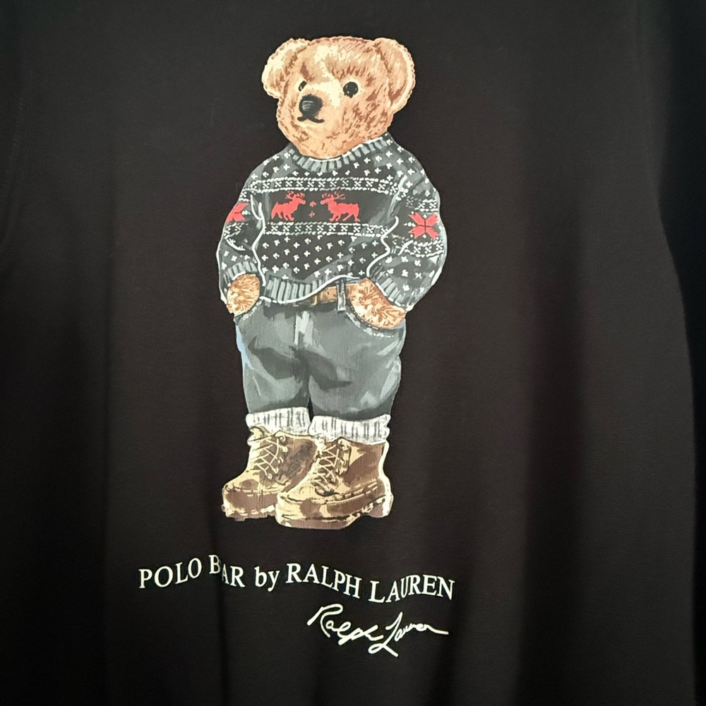 Ralph Lauren Black Sweater with Bear Design - Picture 2 of 4